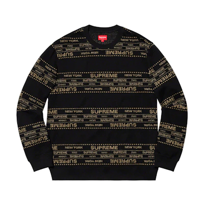 Supreme Metallic Jacquard Crewneck Black