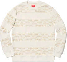 Supreme Metallic Jacquard Crewneck White Supreme Metallic Jacquard Crewneck White