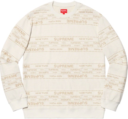 Supreme 金属提花圆领白色毛衣 Buy Supreme 金属提花圆领白色毛衣