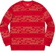 Supreme Metallic Jacquard Crewneck Red Supreme Metallic Jacquard Crewneck Red