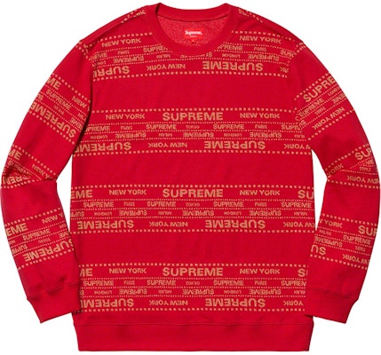 Supreme金属提花红色圆领毛衣 Buy Supreme金属提花红色圆领毛衣