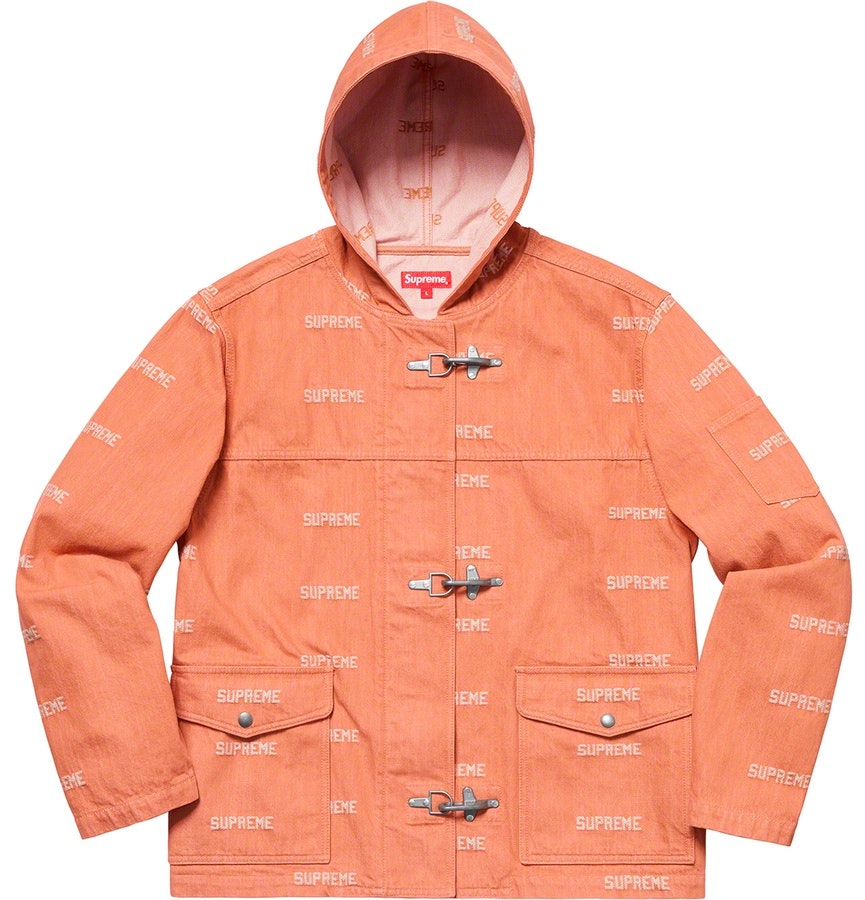 supreme-logo-denim-turnout-jacket-orange
