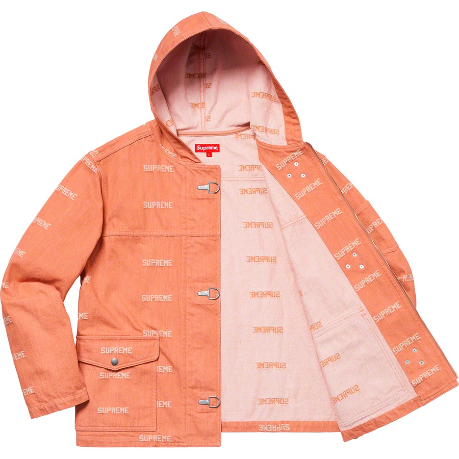 Supreme Logo Denim Turnout Jacket Orange - Novelship