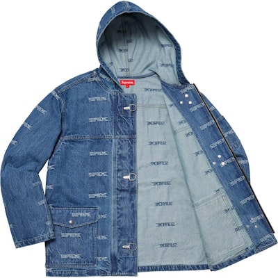 Jaket Denim Supreme Logo Turnout Biru Order Jaket Denim Supreme Logo Turnout Biru