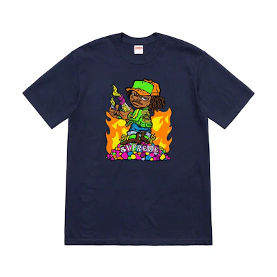 Supreme Molotov Kid Tee Navy