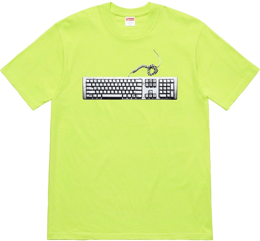 supreme-keyboard-tee-neon-green