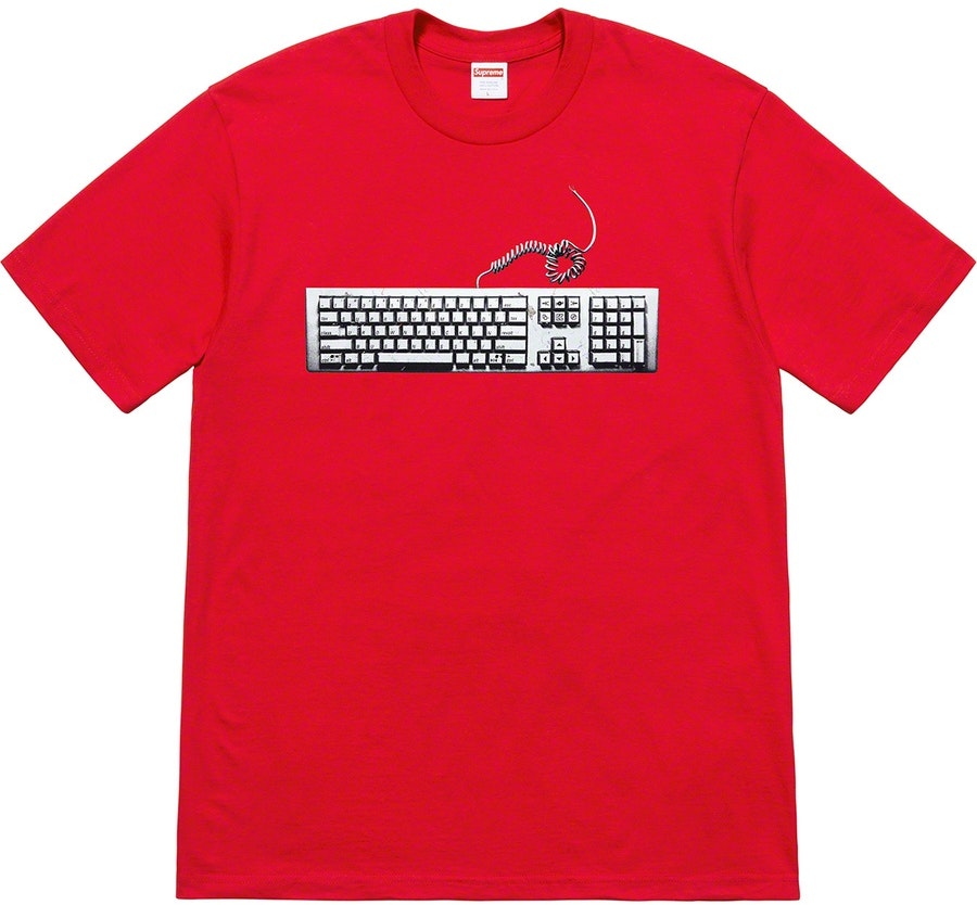 supreme-keyboard-tee-red