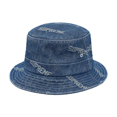 Supreme Logo Denim Crusher Blue