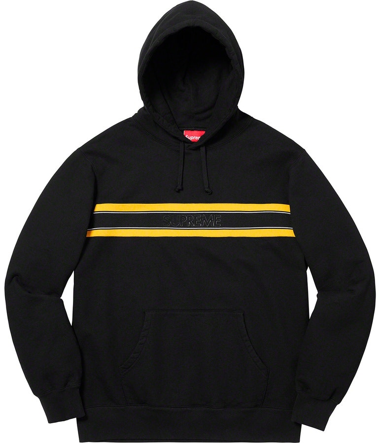 supreme-chest-stripe-logo-hooded-sweatshirt-black