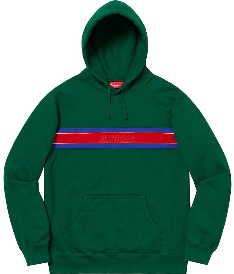 supreme-chest-stripe-logo-hooded-sweatshirt-dark-green
