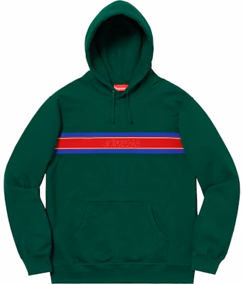 Supreme 胸前條紋標誌連帽衫 深綠色 Buy Supreme 胸前條紋標誌連帽衫 深綠色