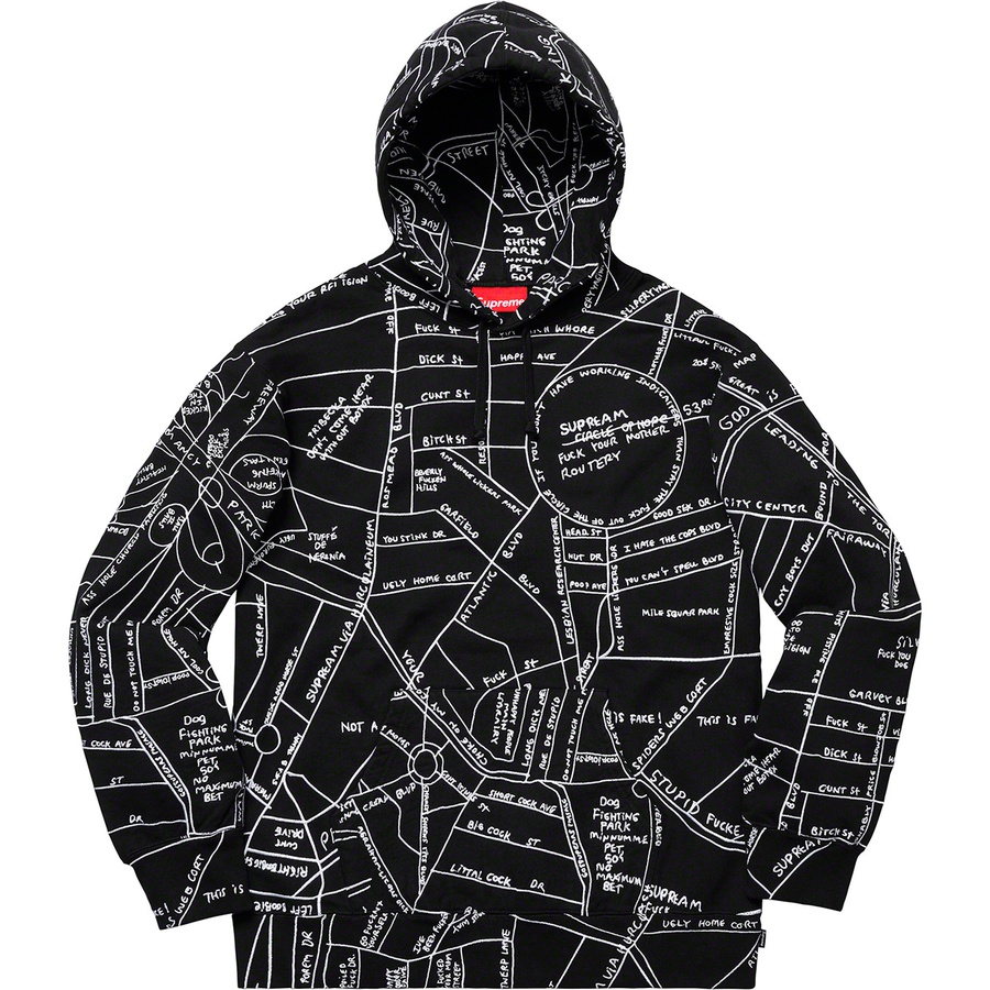 Supreme Gonz Embroidered Map Hooded Sweatshirt Black - Novelship