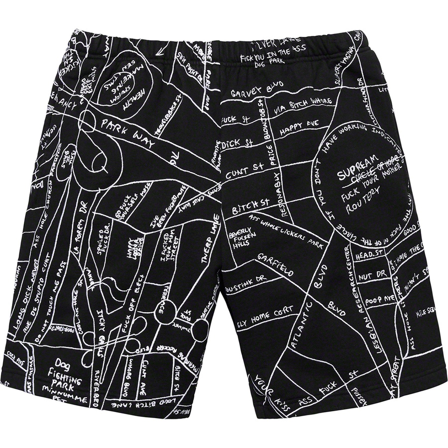 Supreme Gonz Embroidered Map Sweatshort Black - Novelship