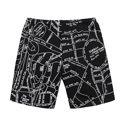 Supreme Gonz Embroidered Map Sweatshort Black