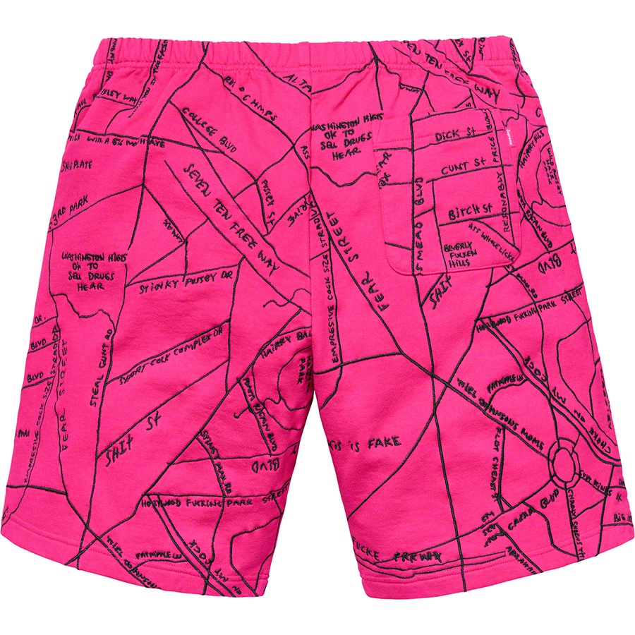 Supreme Gonz Embroidered Map Sweatshort Magenta 圖 2