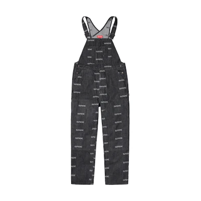 Supreme Logo Denim Overall Black