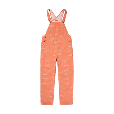 Supreme Logo Denim Overall Orange