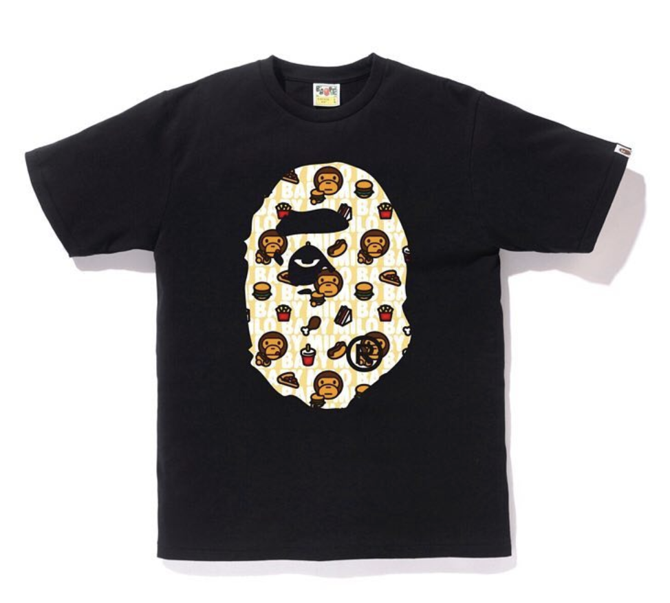 Buy ベイプ マイロ ジャンクフード ビッグエイプヘッドTシャツ (黒)
