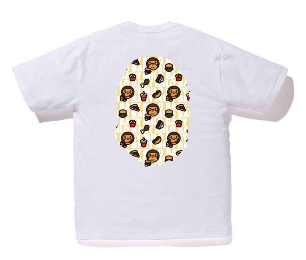 BAPE Milo Junk Food Big Ape Head Tee White 圖 2