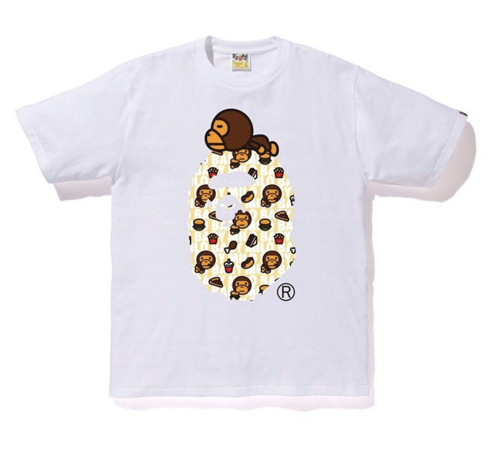 Buy Kemeja Putih BAPE Milo Junk Food Milo On Big Ape