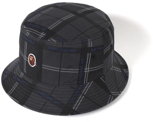 BAPE Logo Check Hat Black Buy BAPE Logo Check Hat Black