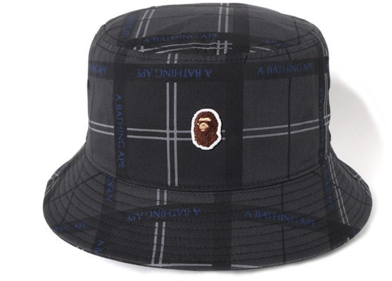 BAPE Logo Check Hat Black Order BAPE Logo Check Hat Black