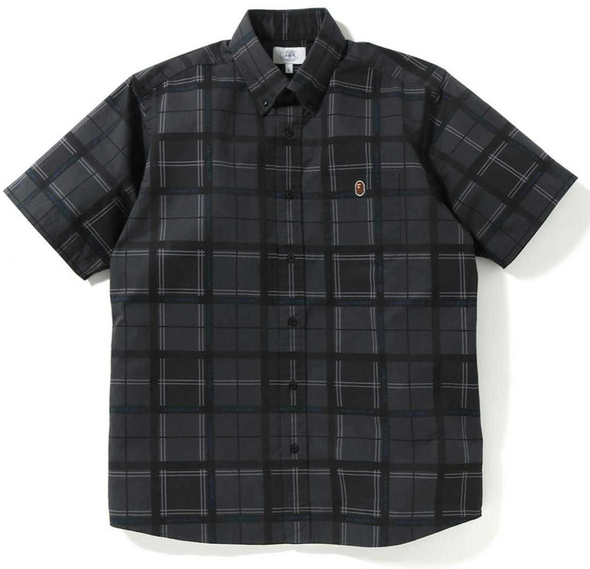 bape-relaxed-bape-logo-check-ss-shirt-black