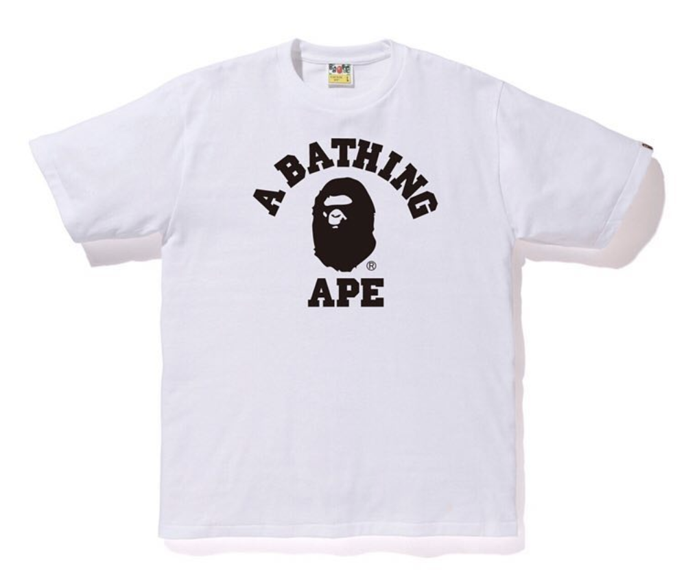 Buy BAPE 雙色學院風白色T恤