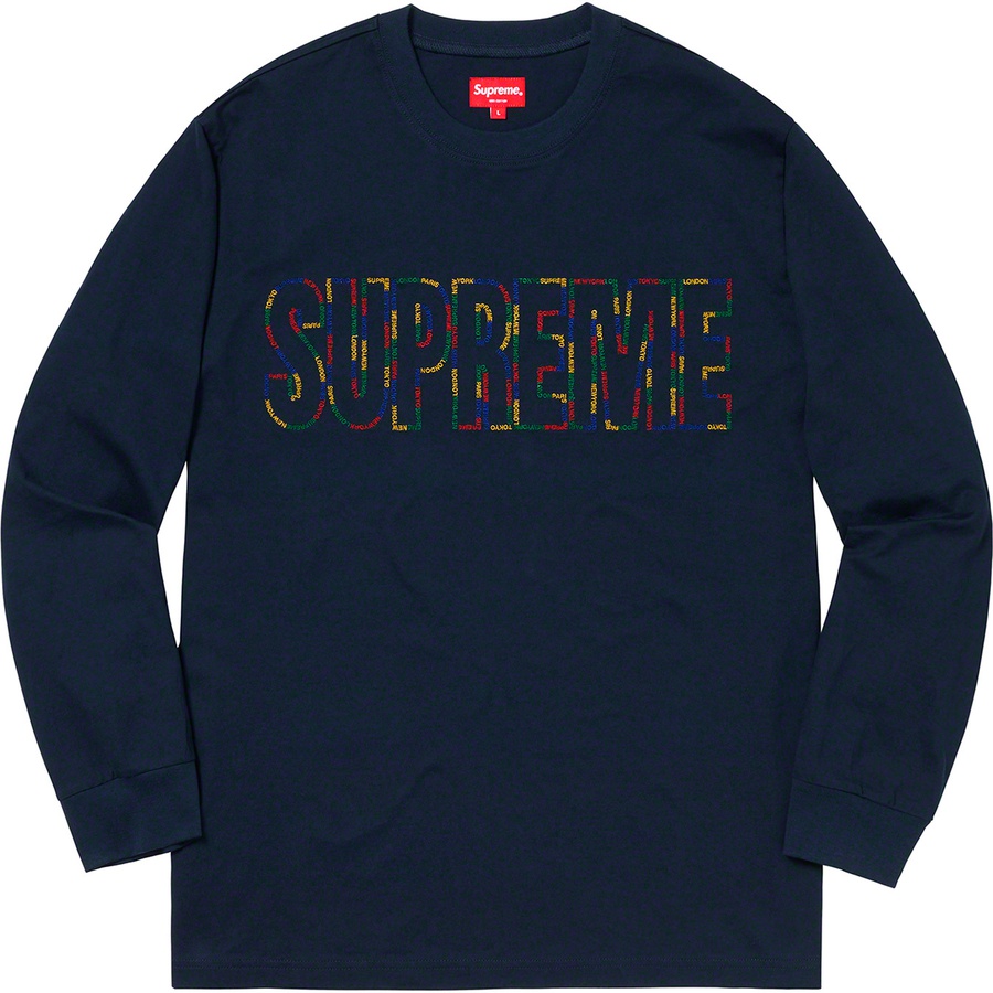 Supreme International L/S Tee Navy - Novelship