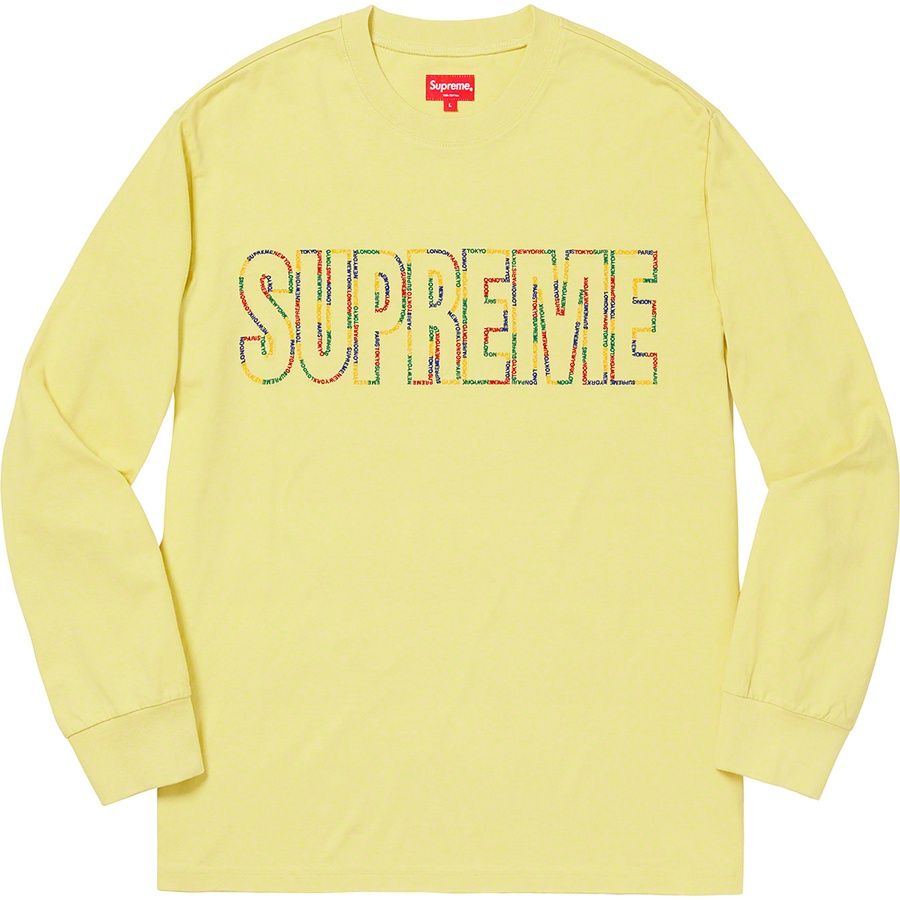 Supreme International L/S Tee Pale Yellow - Novelship