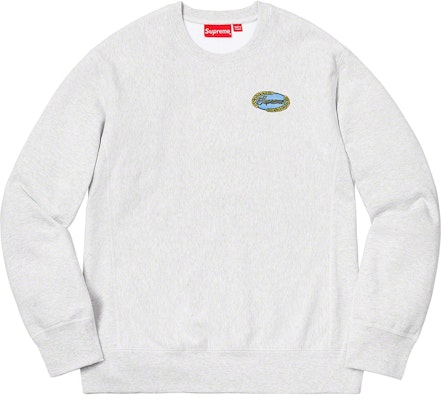Supreme Chain Logo Crewneck Ash Grey Buy Supreme Chain Logo Crewneck Ash Grey