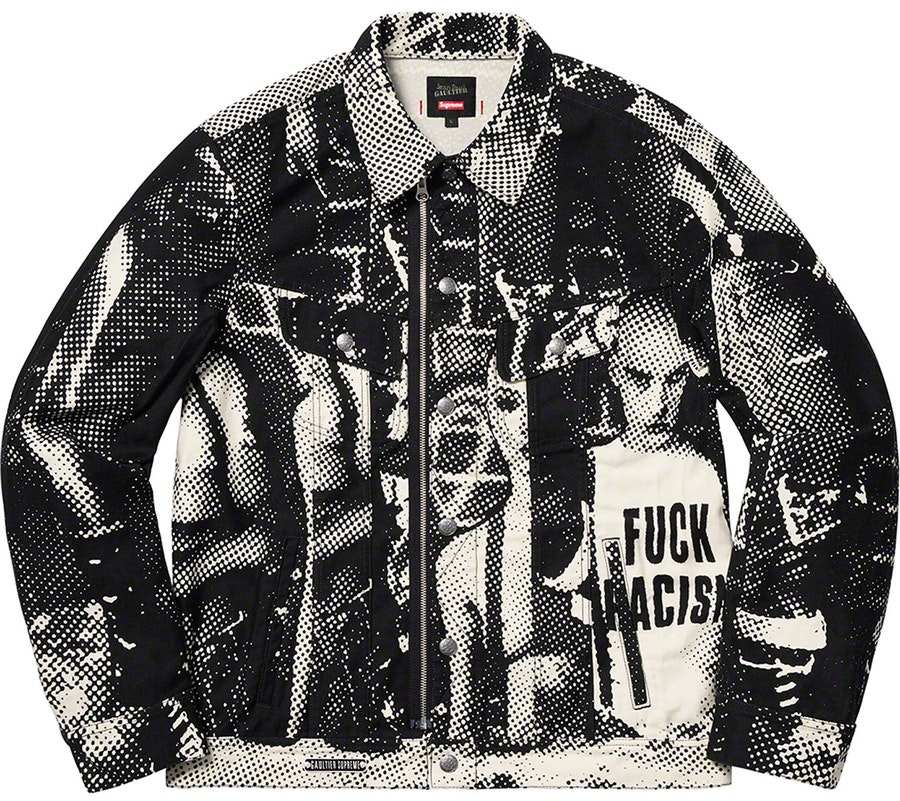 supreme-jean-paul-gaultier-fuck-racism-trucker-jacket-white