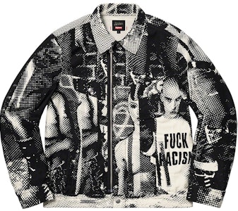 Supreme Jean Paul Gaultier Jaket Trucker Putih Anti Perkauman Buy Supreme Jean Paul Gaultier Jaket Trucker Putih Anti Perkauman