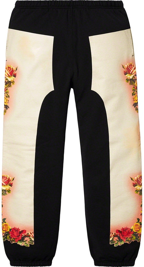 supreme-jean-paul-gaultier-floral-print-sweatpants-black