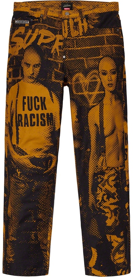 supreme-jean-paul-gaultier-fuck-racism-jeans-gold