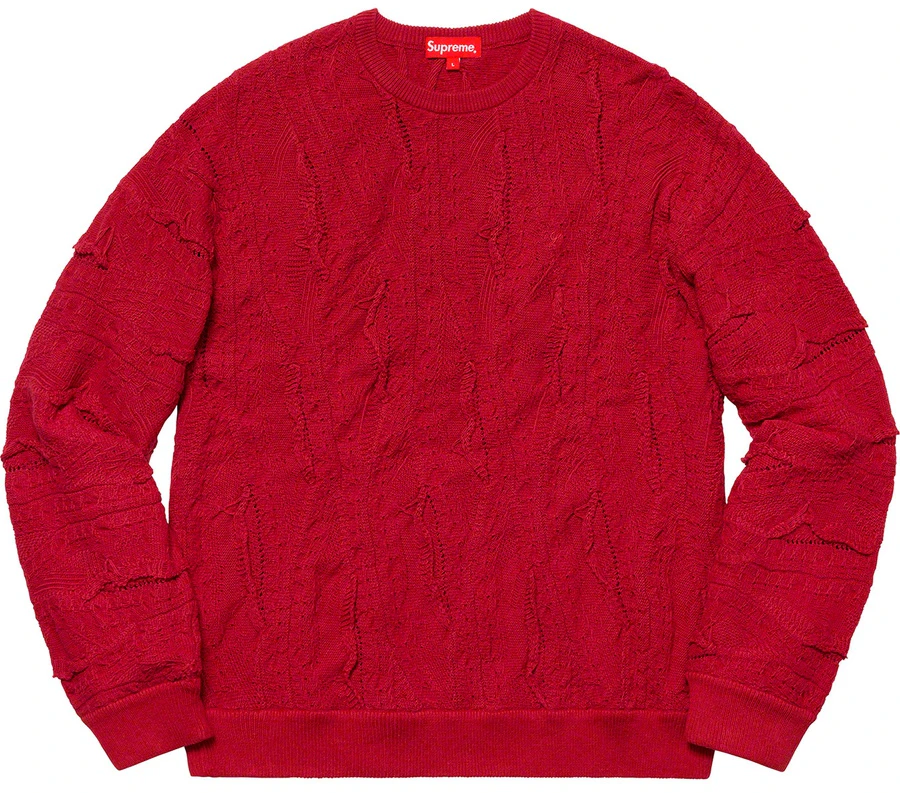 supreme-textured-pattern-sweater-red