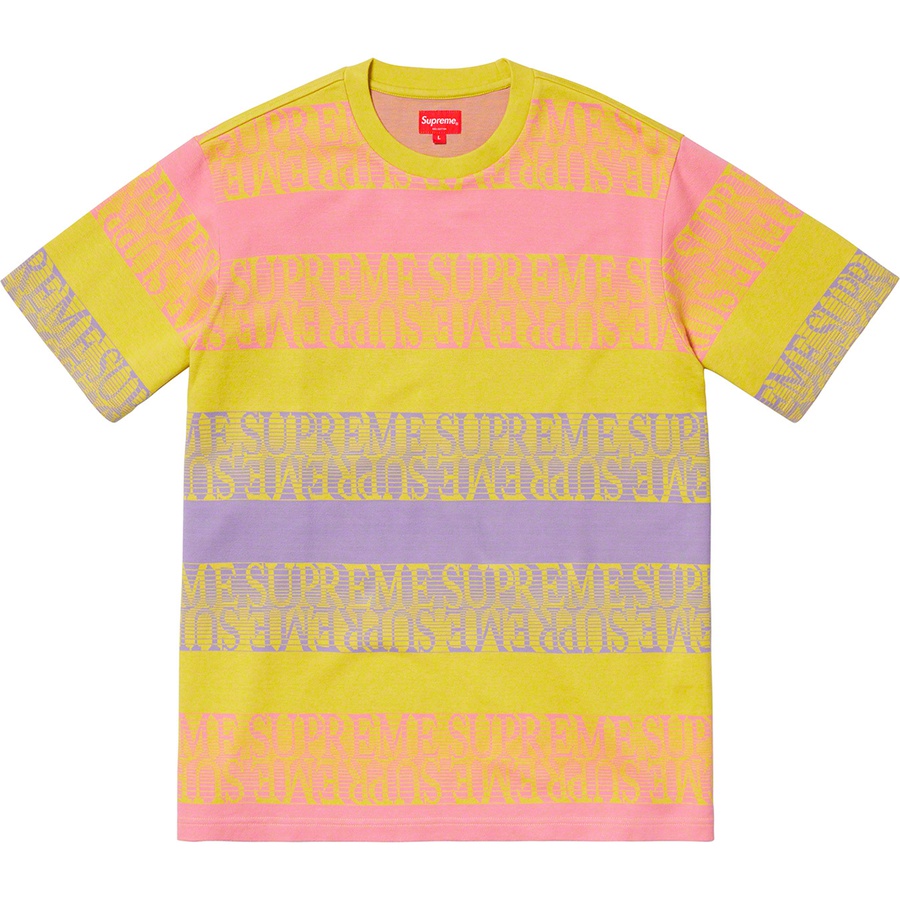 Buy Supreme Camiseta Amarilla a Rayas con Jacquard de Texto S/S