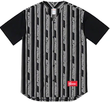 Supreme Jacquard Logo Baseball Jersey Black Supreme Jacquard Logo Baseball Jersey Black