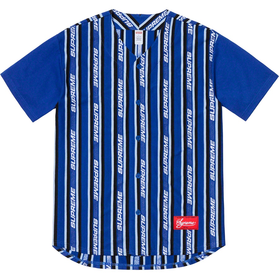 Supreme Jacquard Logo Baseball Jersey Royal - Novelship