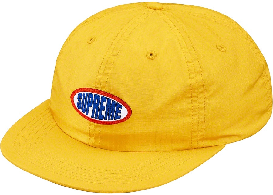 supreme-oval-label-6-panel-yellow