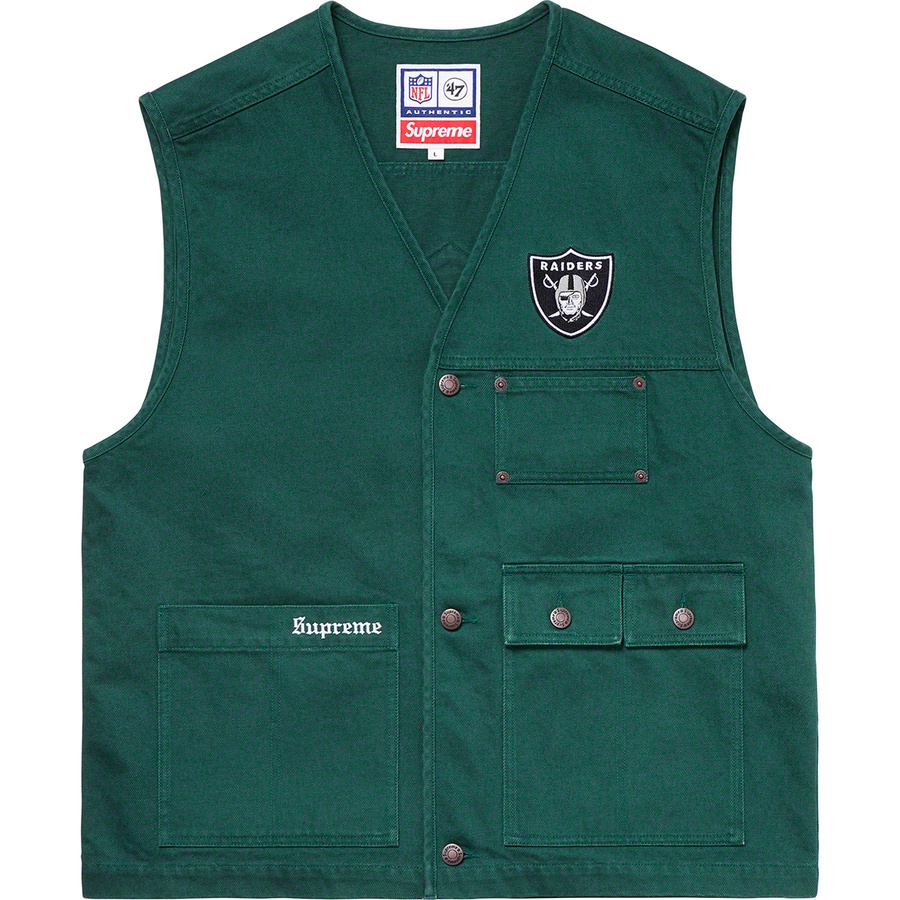 Buy Chaleco de Mezclilla Verde Oscuro Supreme NFL Raiders 47 Brand
