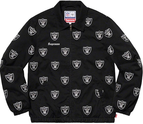 Jaket Harrington Supreme NFL Raiders 47 Brand Berbordir Hitam Buy Jaket Harrington Supreme NFL Raiders 47 Brand Berbordir Hitam
