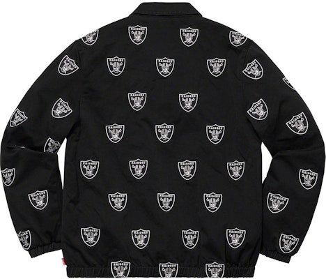 Jaket Harrington Supreme NFL Raiders 47 Brand Berbordir Hitam Order Jaket Harrington Supreme NFL Raiders 47 Brand Berbordir Hitam