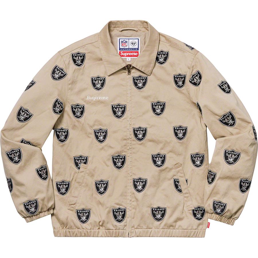 Supreme NFL Raiders 47 Brand Embroidered Harrington Jacket Khaki