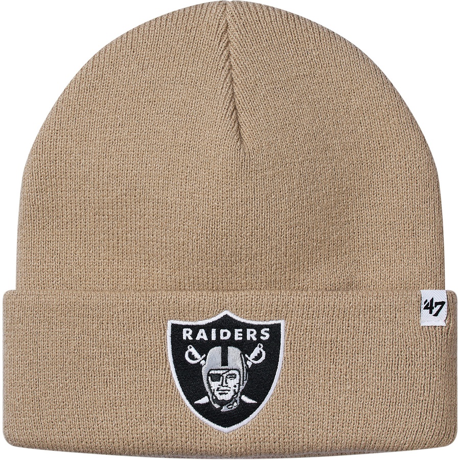 Supreme NFL Raiders 47 Brand Beanie Tan - Novelship