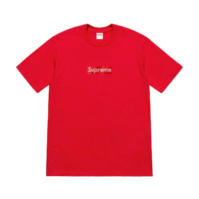 Supreme Swarovski Box Logo Tee Red
