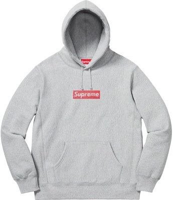 Supreme x Swarovski Box Logo Hooded Sweatshirt Heather Grey Buy Supreme x Swarovski Box Logo Hooded Sweatshirt Heather Grey