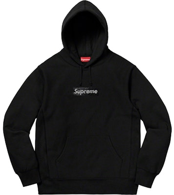 Supreme x Swarovski Box Logo Hooded Sweatshirt Black Buy Supreme x Swarovski Box Logo Hooded Sweatshirt Black
