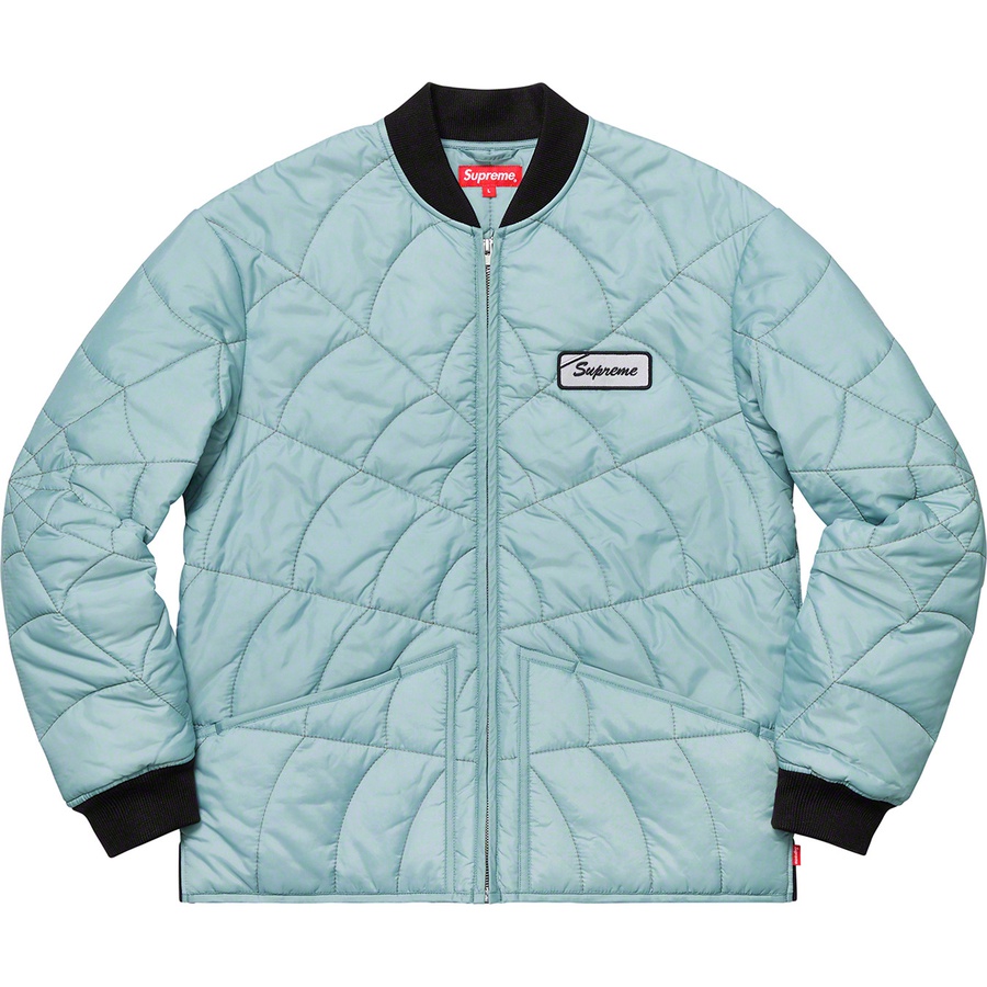 Supreme Spider Web Quilted Work Jacket Ice - Novelship