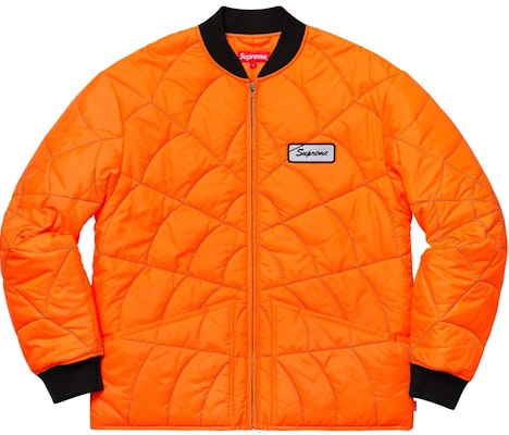 Supreme Spider Web Quilted Work Jacket Orange Buy Supreme Spider Web Quilted Work Jacket Orange